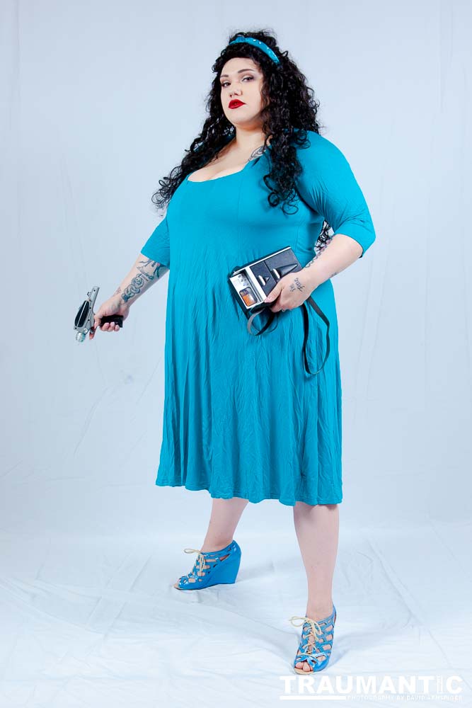 Dorian cosplaying as Deanna Troi from Star trek TNG.